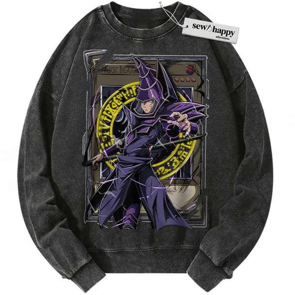 Wash Sweatshirt Dark Magician Sweatshirt, Anime Sweatshirt, Vintage Sweater