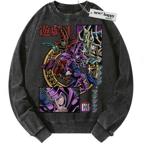 Wash Sweatshirt Dark Magician Sweatshirt, Anime Sweatshirt, Vintage Sweatshirt