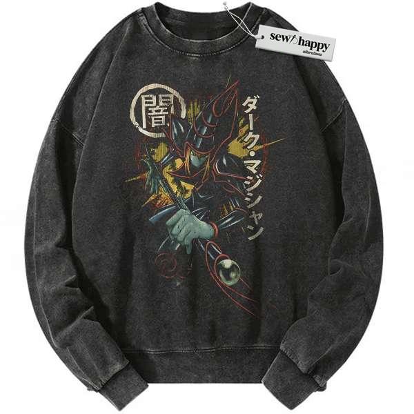 Wash Sweatshirt Dark Magician Sweatshirt, Anime Sweatshirt, Vintage Sweatshirt