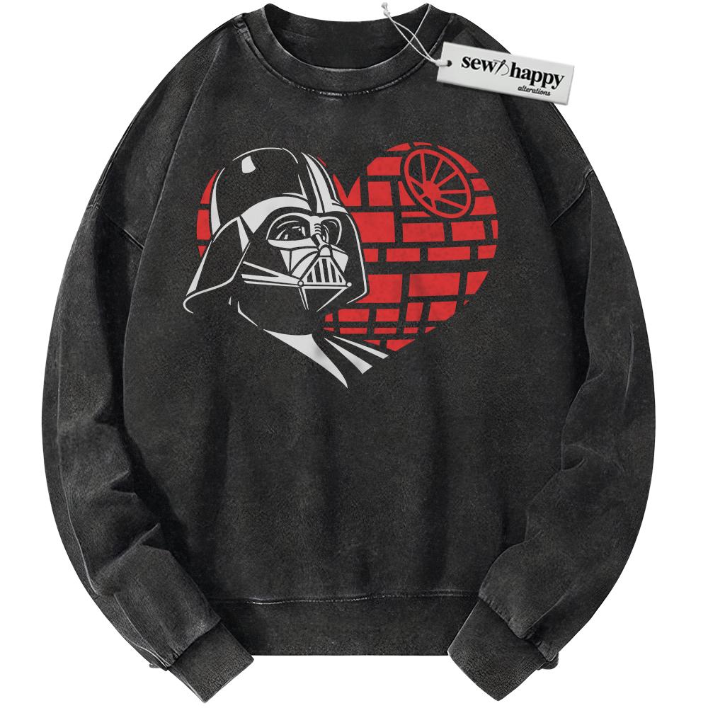 Wash Sweatshirt Darth Vader Sweatshirt, Star Wars Sweatshirt, Valentine's Day Sweatshirt, Movie Sweatshirt, Vintage Sweater