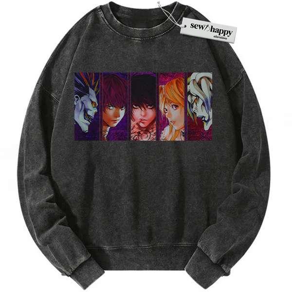 Wash Sweatshirt Death Note Sweatshirt, Anime Sweatshirt, Vintage Sweater