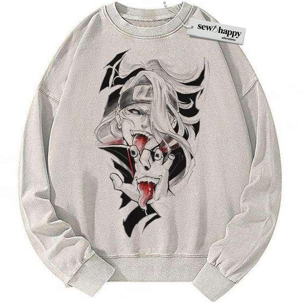 Wash Sweatshirt Deidara Sweatshirt, Naruto Sweatshirt, Anime Sweatshirt, Vintage Sweater