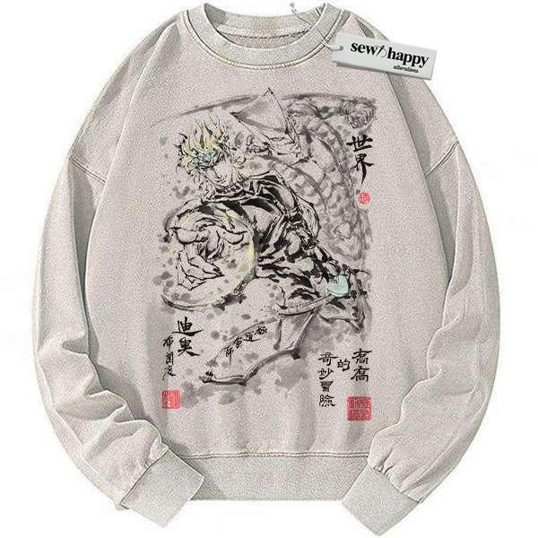 Wash Sweatshirt Dio Brando Sweatshirt, JoJo's Bizarre Adventure Sweatshirt, Anime Sweatshirt, Vintage Sweater