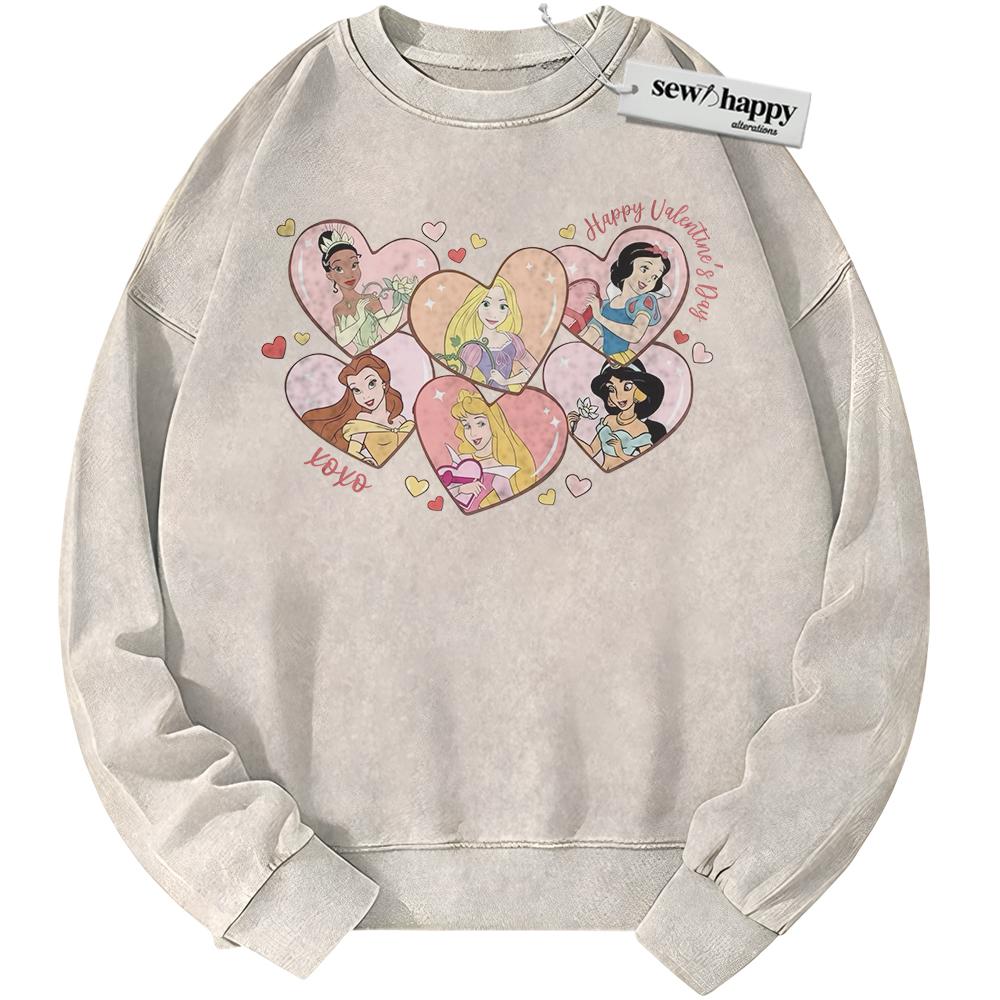 Wash Sweatshirt Disney Princess Sweatshirt, Valentine Sweatshirt, Animated Sweatshirt, Vintage Sweater