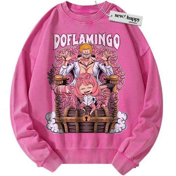 Wash Sweatshirt Doflamingo Sweatshirt, One Piece Sweatshirt, Anya Forger Sweatshirt, Spy x Family Sweatshirt, Anime Sweatshirt, Vintage Sweater Wash Sweatshirt Doflamingo Sweatshirt, One Piece Sweatshirt, Anya Forger Sweatshirt, Spy x Family Sweatshirt, Anime Sweatshirt, Vintage Sweater - Image 1