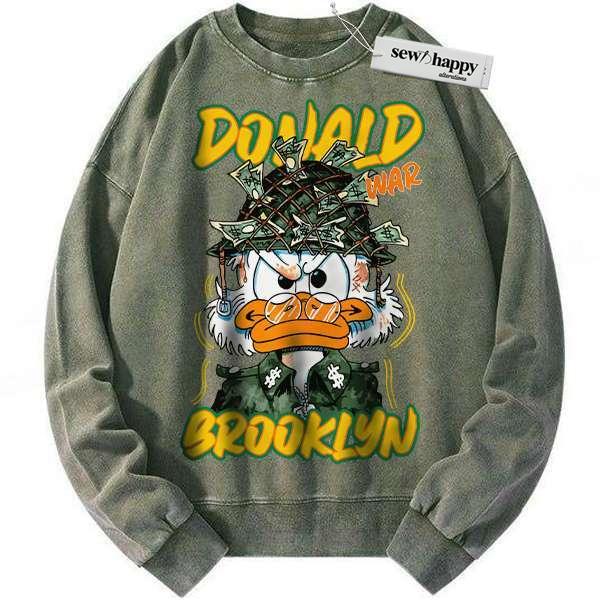 Wash Sweatshirt Donald Duck Sweatshirt, Cartoon Sweatshirt, Vintage Sweater