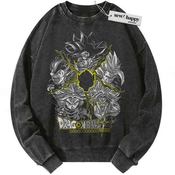 Wash Sweatshirt Dragon Ball Sweatshirt, DBZ Sweatshirt, Anime Sweatshirt, Vintage Sweatshirt