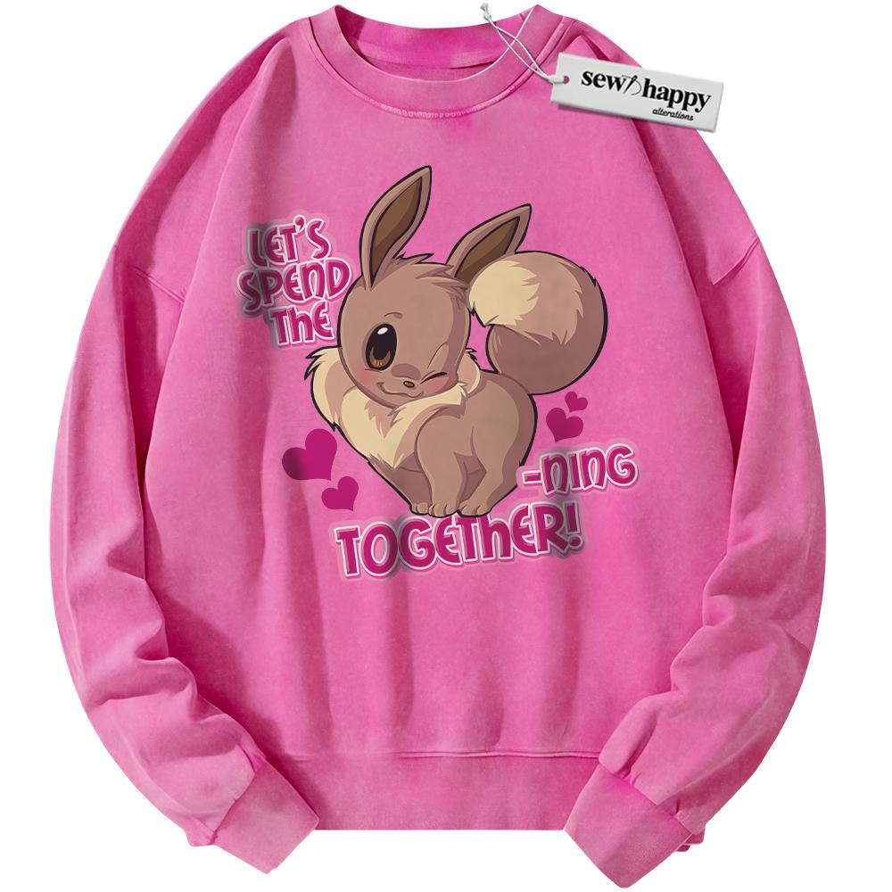 Wash Sweatshirt Eevee Evolutions Sweatshirt, Pokemon Sweatshirt, PKM Sweatshirt, Valentine's Day Sweatshirt, Anime Sweatshirt, Vintage Sweater