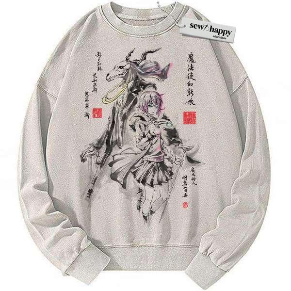 Wash Sweatshirt Elias AinsworthSweatshirt, Hatori Chise Sweatshirt, The Ancient Magus' Bride Sweatshirt, Anime Sweatshirt, Vintage Sweater