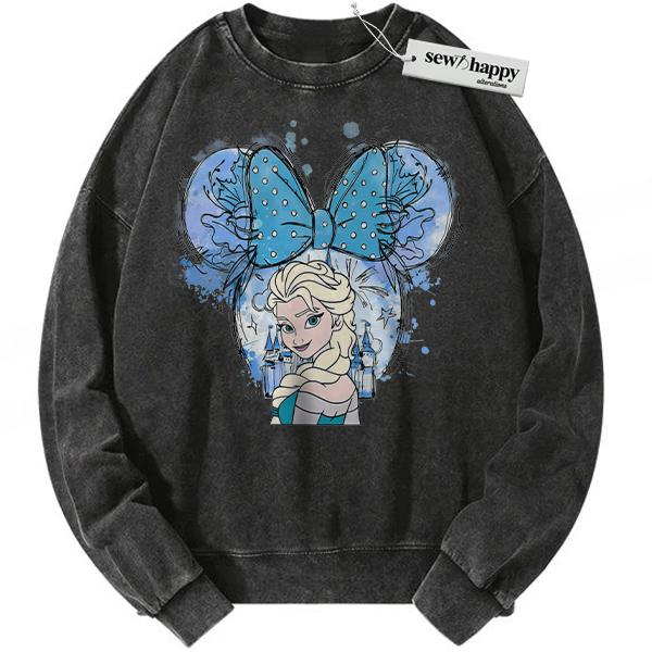 Wash Sweatshirt Elsa Sweatshirt, Frozen Sweatshirt, Animated Sweatshirt, Vintage Sweatshirt