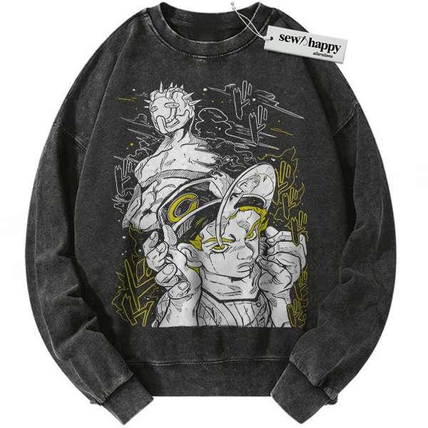 Wash Sweatshirt Emporio Alnino Sweatshirt, JoJo's Bizarre Adventure Sweatshirt, Anime Sweatshirt, Vintage Sweatshirt