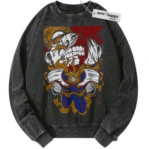 Wash Sweatshirt Endeavor Sweatshirt, Enji Todoroki Sweatshirt, MHA Sweatshirt, Anime Sweatshirt, Vintage Sweater
