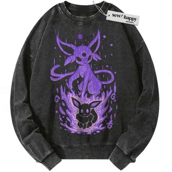 Wash Sweatshirt Espeon Sweatshirt, Eevee Sweatshirt, Pokemon Sweatshirt, Anime Sweatshirt, Vintage Sweater