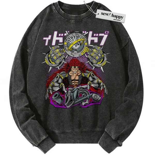 Wash Sweatshirt Eustass Kid Sweatshirt, One Piece Sweatshirt, Anime Sweatshirt, Vintage Sweatshirt
