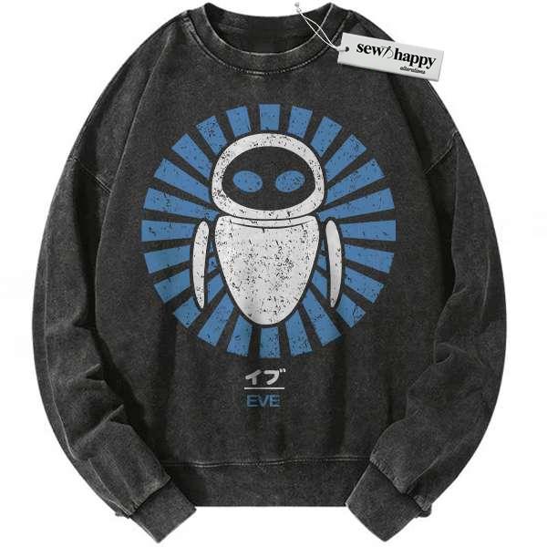 Wash Sweatshirt Eve Sweatshirt, Wall-E Sweatshirt, Animated Sweatshirt, Vintage Sweatshirt