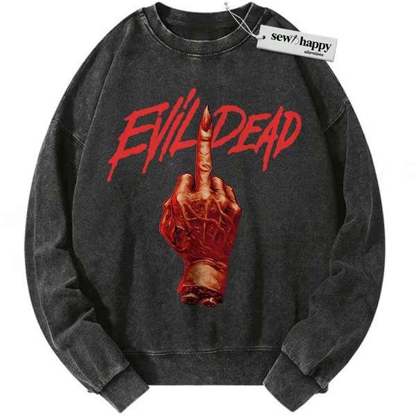 Wash Sweatshirt Evil Dead Sweatshirt, Halloween Sweatshirt, Horror Sweatshirt, Vintage Sweater