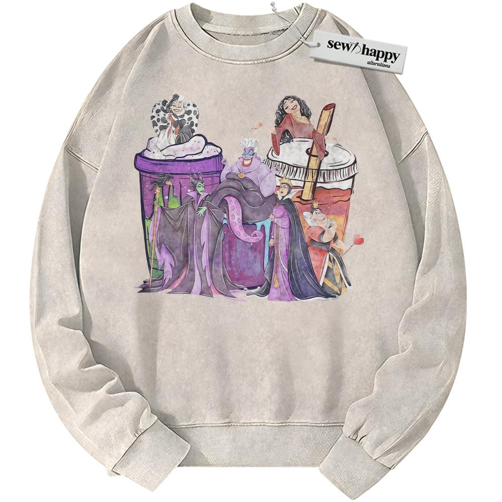 Wash Sweatshirt Evil Queen Sweatshirt, Maleficent Sweatshirt, Ursula Sweatshirt, Cruella de Vil Sweatshirt, Disney Villains Sweatshirt, Animated Sweatshirt, Vintage Sweater