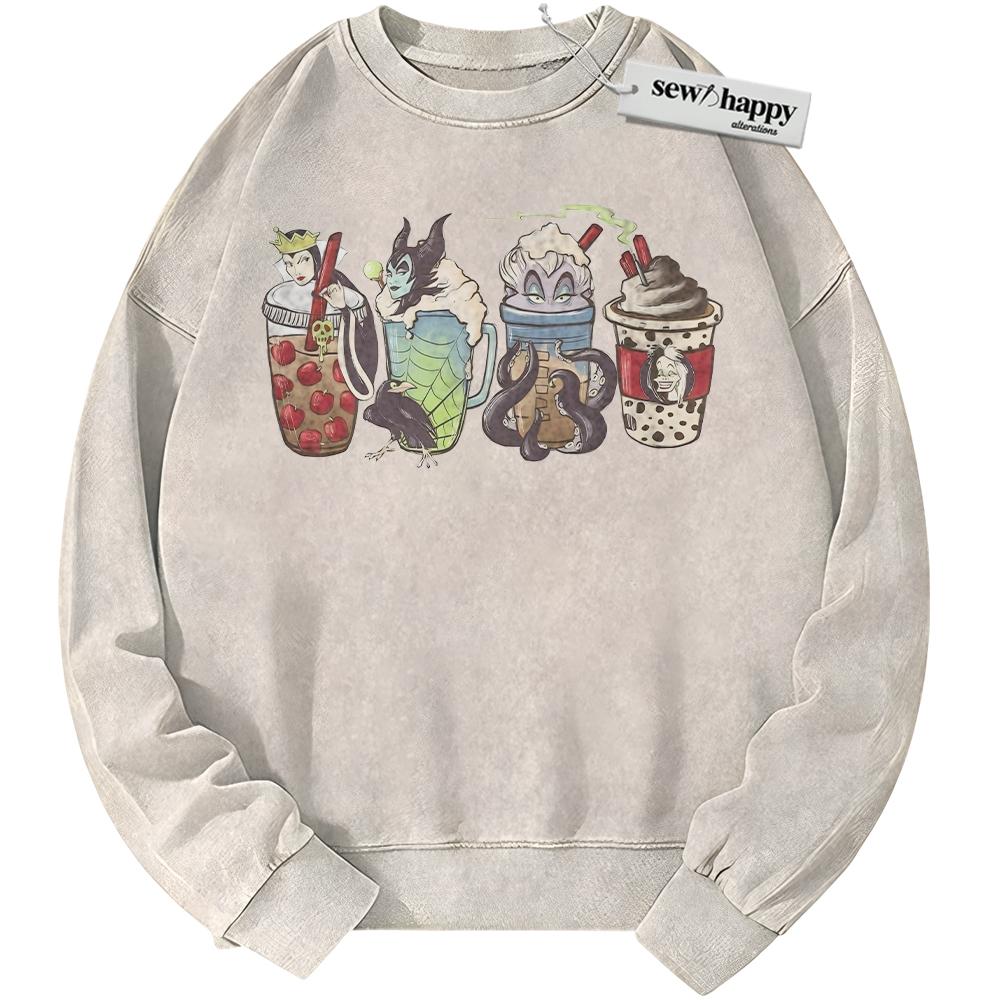 Wash Sweatshirt Evil Queen Sweatshirt, Maleficent Sweatshirt, Ursula Sweatshirt, Cruella de Vil Sweatshirt, Disney Villains Sweatshirt, Animated Sweatshirt, Vintage Sweater