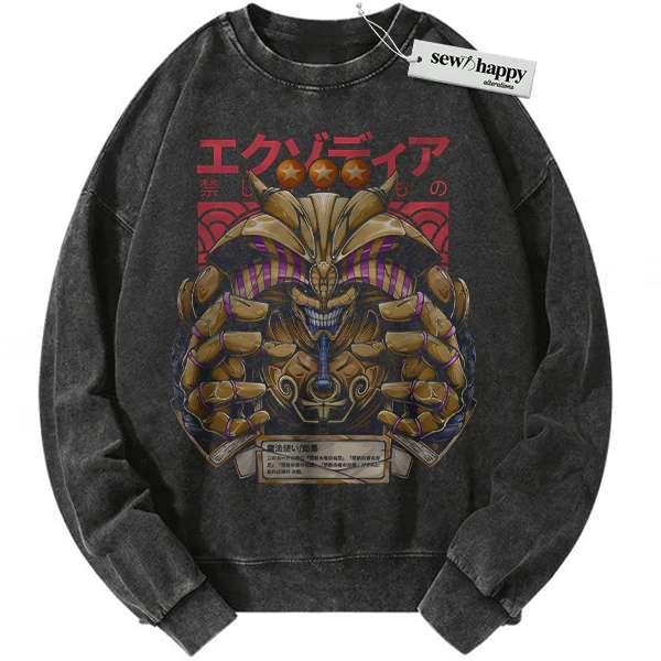 Wash Sweatshirt Exodia Sweatshirt, Anime Sweatshirt, Vintage Sweater
