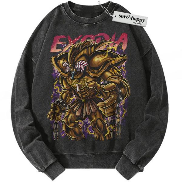 Wash Sweatshirt Exodia Sweatshirt, Anime Sweatshirt, Vintage Sweatshirt