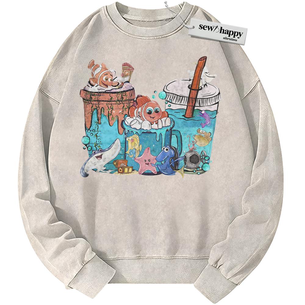 Wash Sweatshirt Finding Nemo Sweatshirt, Animated Sweatshirt, Vintage Sweater