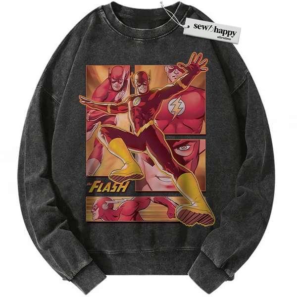 Wash Sweatshirt Flash Sweatshirt, Comic Sweatshirt, Vintage Sweatshirt