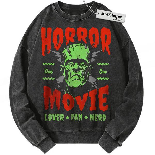 Wash Sweatshirt Frankenstein Sweatshirt, Horror Movie Sweatshirt, Halloween Sweatshirt, Vintage Sweater