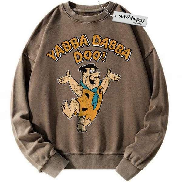 Wash Sweatshirt Fred Flintstone Sweatshirt, The Flintstones Sweatshirt, Animated Sweatshirt, Vintage Sweater