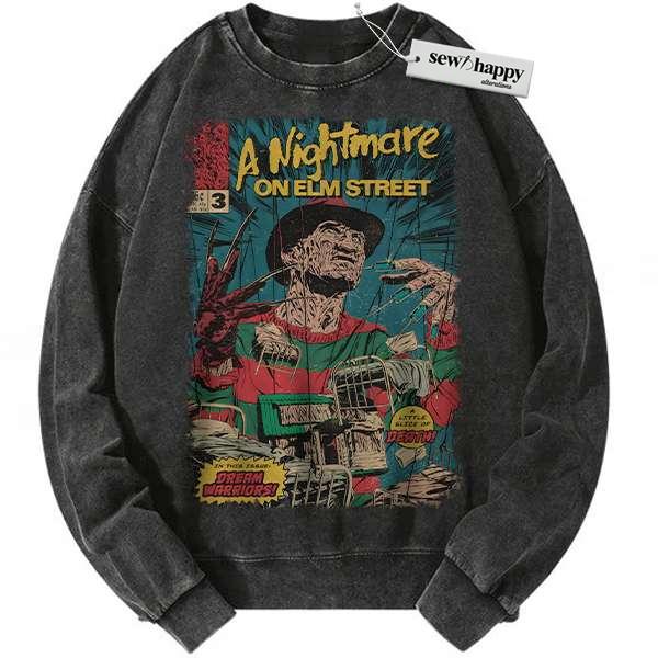 Wash Sweatshirt Freddy Krueger Sweatshirt, A Nightmare on Elm Street Sweatshirt, Halloween Sweatshirt, Horror Sweatshirt, Vintage Sweater