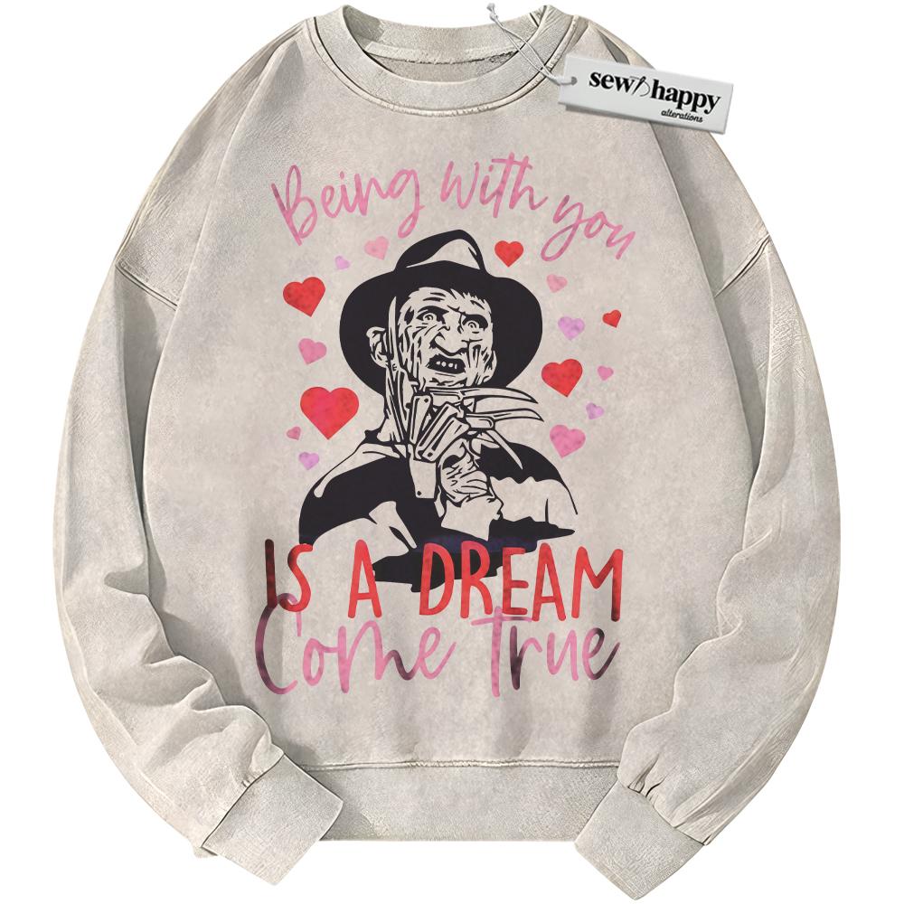 Wash Sweatshirt Freddy Krueger Sweatshirt, A Nightmare on Elm Street Sweatshirt, Horror Movie Sweatshirt, Valentine's Day Sweatshirt, Vintage Sweater