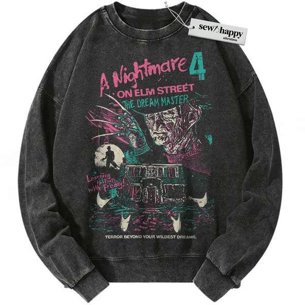 Wash Sweatshirt Freddy Krueger Sweatshirt, A Nightmare on Elm Street Sweatshirt, Horror Movie Sweatshirt, Vintage Sweater