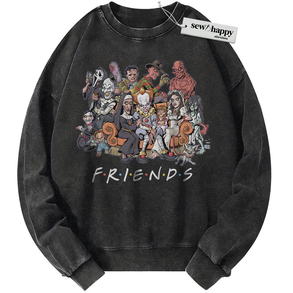 Wash Sweatshirt Friends Horror Sweatshirt, Halloween Sweatshirt, Movie Sweatshirt, Vintage Sweater
