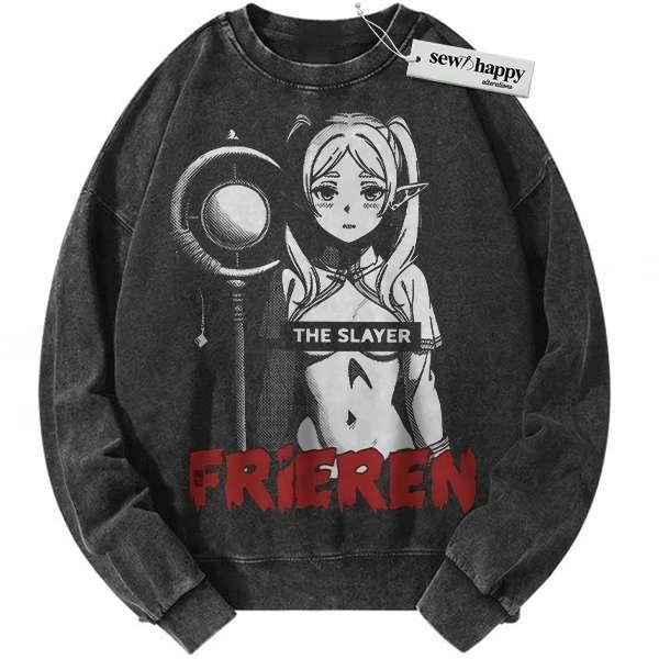 Wash Sweatshirt Frieren: Beyond Journey's End Sweatshirt, Anime Sweatshirt, Vintage Sweatshirt