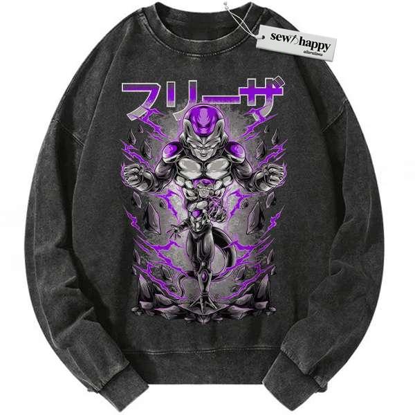 Wash Sweatshirt Frieza Sweatshirt, Dragon Ball Z Sweatshirt, DBZ Sweatshirt, Anime Sweatshirt, Vintage Sweater Wash Sweatshirt Frieza Sweatshirt, Dragon Ball Z Sweatshirt, DBZ Sweatshirt, Anime Sweatshirt, Vintage Sweater - Image 1