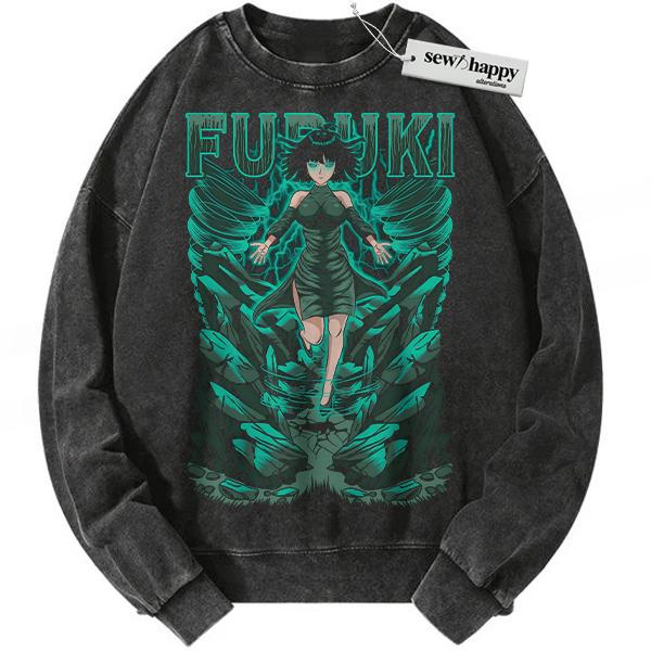 Wash Sweatshirt Fubuki Sweatshirt, One Punch Man Sweatshirt, Anime Sweatshirt, Vintage Sweatshirt