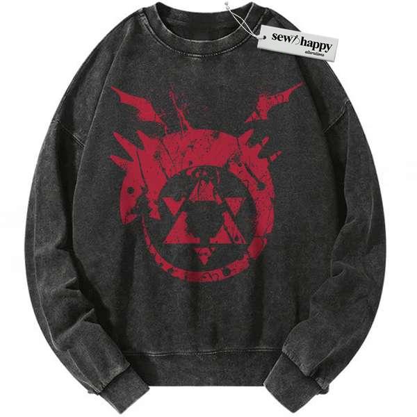 Wash Sweatshirt Fullmetal Alchemist Sweatshirt, Anime Sweatshirt, Vintage Sweater