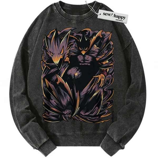 Wash Sweatshirt Fumikage Tokoyami Sweatshirt, Tsukuyomi Sweatshirt, MHA Sweatshirt, Anime Sweatshirt, Vintage Sweater