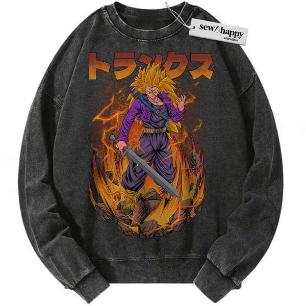 Wash Sweatshirt Future Trunks Sweatshirt, Dragon Ball Z Sweatshirt, DBZ Sweatshirt, Anime Sweatshirt, Vintage Sweatshirt