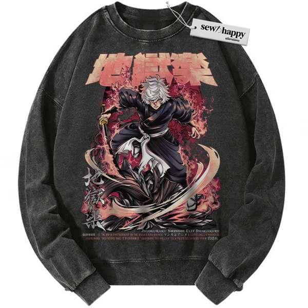 Wash Sweatshirt Gabimaru Sweatshirt, Hell’s Paradise Sweatshirt, Anime Sweatshirt, Vintage Sweatshirt