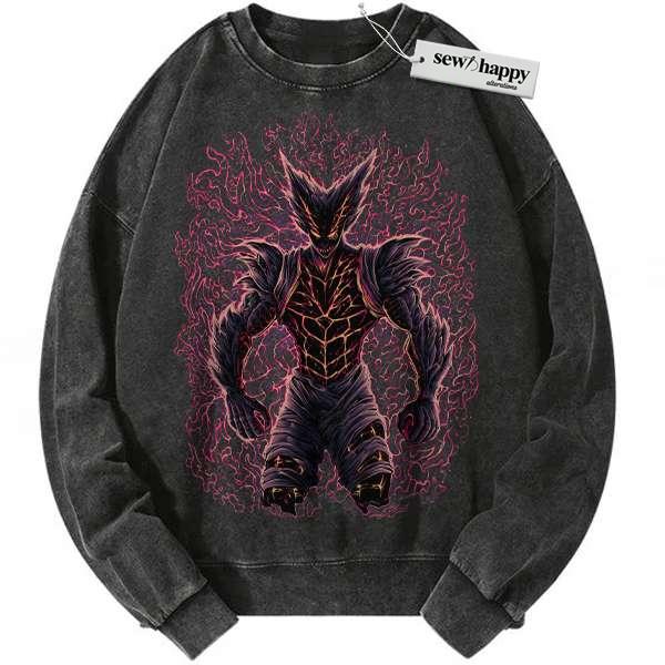 Wash Sweatshirt Garou Sweatshirt, One Punch Man Sweatshirt, Anime Sweatshirt, Vintage Sweater