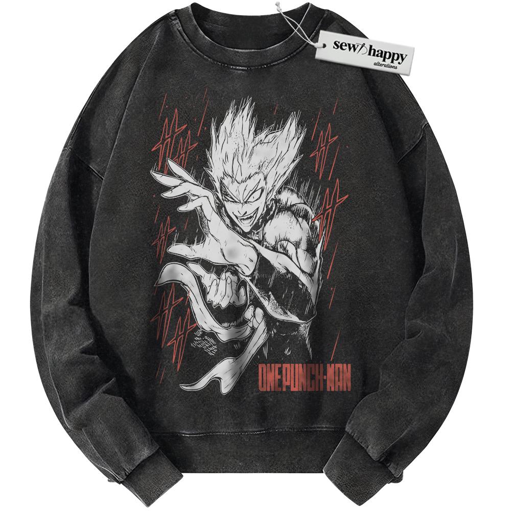 Wash Sweatshirt Garou Sweatshirt, One Punch Man Sweatshirt, Anime Sweatshirt, Vintage Sweater