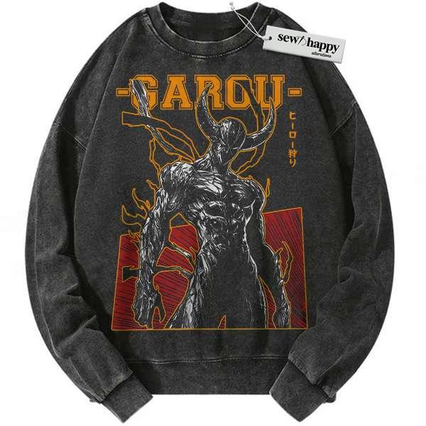 Wash Sweatshirt Garou Sweatshirt, One Punch Man Sweatshirt, Anime Sweatshirt, Vintage Sweatshirt