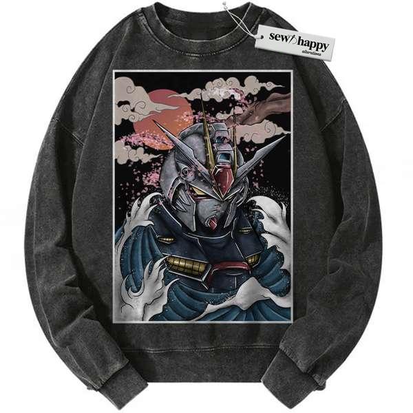 Wash Sweatshirt GAT-X105 Strike Gundam Sweatshirt, Anime Sweatshirt, Vintage Sweatshirt