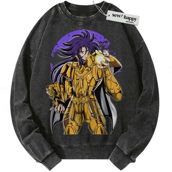 Wash Sweatshirt Gemini Saga Sweatshirt, Saint Seiya Sweatshirt, Anime Sweatshirt, Vintage Sweater