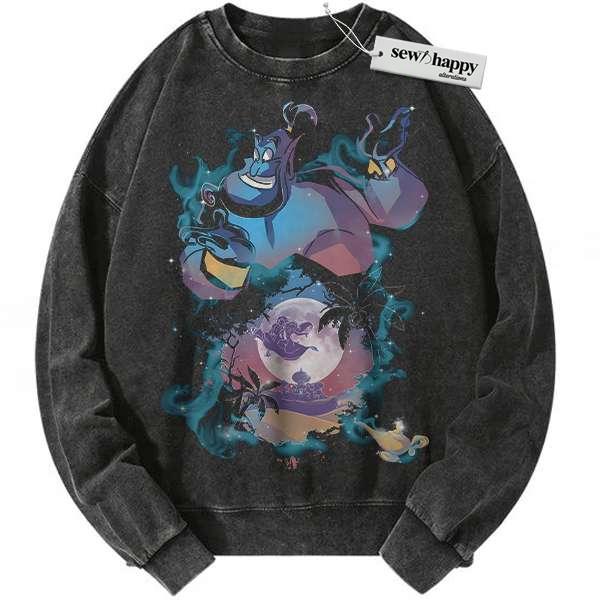 Wash Sweatshirt Genie Sweatshirt, Aladdin Sweatshirt, Disney Sweatshirt, Animated Sweatshirt, Vintage Sweater