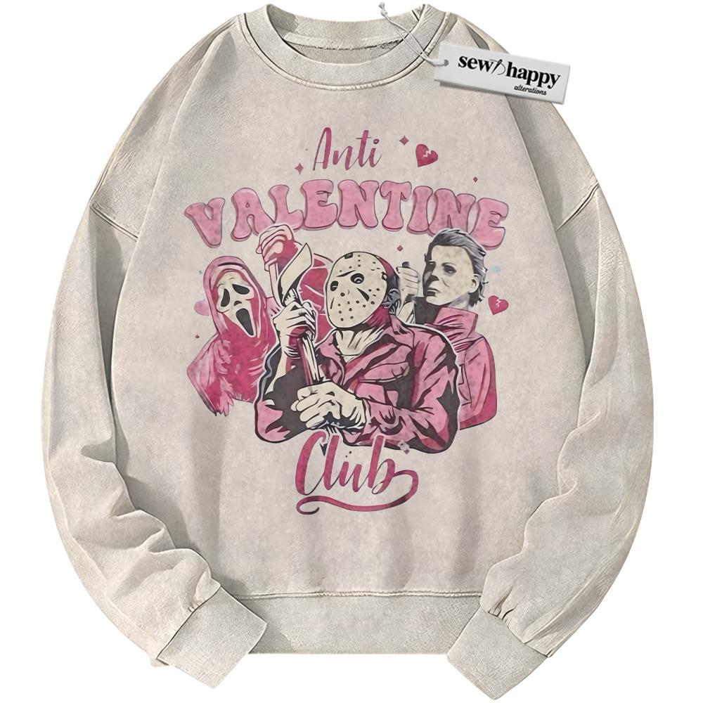 Wash Sweatshirt Ghostface Sweatshirt, Michael Myers Sweatshirt, Jason Voorhees Sweatshirt, Horror Sweatshirt, Valentine's Day Sweatshirt, Vintage Sweater
