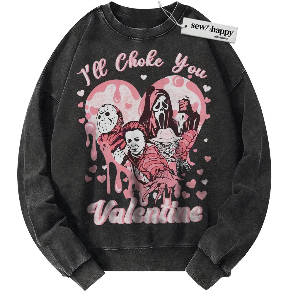 Wash Sweatshirt Ghostface Sweatshirt, Michael Myers Sweatshirt, Jason Voorhees Sweatshirt, Horror Sweatshirt, Valentine's Day Sweatshirt, Vintage Sweater
