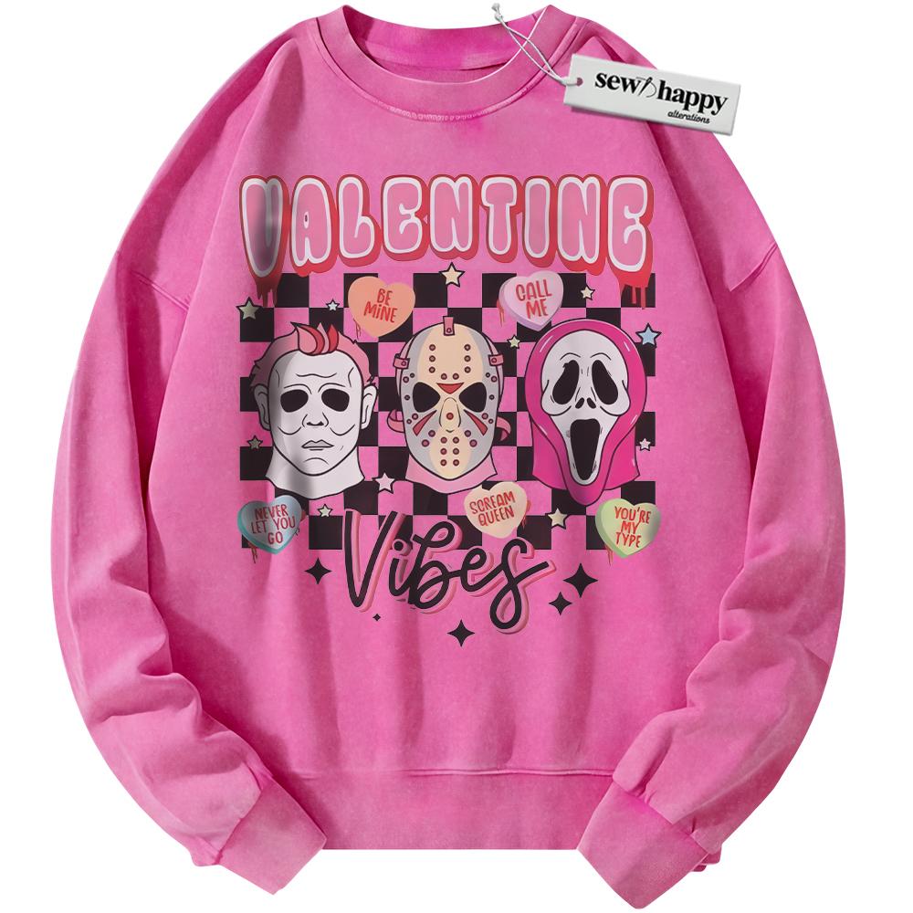 Wash Sweatshirt Ghostface Sweatshirt, Michael Myers Sweatshirt, Jason Voorhees Sweatshirt, Valentine's Day Sweatshirt, Horror Sweatshirt, Vintage Sweater
