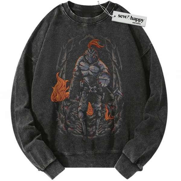 Wash Sweatshirt Goblin Slayer Sweatshirt, Anime Sweatshirt, Vintage Sweater