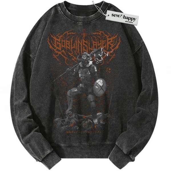 Wash Sweatshirt Goblin Slayer Sweatshirt, Anime Sweatshirt, Vintage Sweater